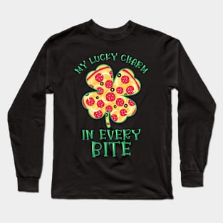 St. Patrick's Day Fast Food Shamrock Pizza Lucky Charm Long Sleeve T-Shirt